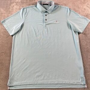 GREYSON Polo Shirt Mens XL Light Blue Golf Performance Preppy Stretch Outdoor